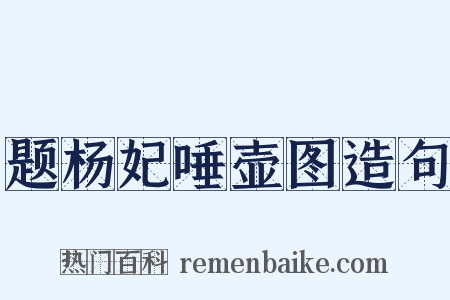 题杨妃唾壶图造句是什么意思的图片
